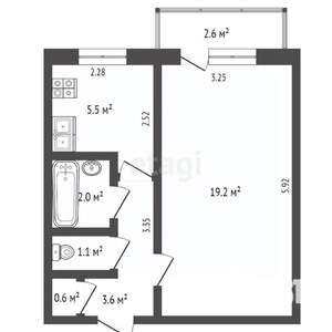 1-к квартира, вторичка, 33м2, 7/9 этаж