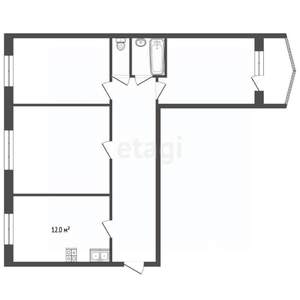 3-к квартира, вторичка, 65м2, 1/9 этаж