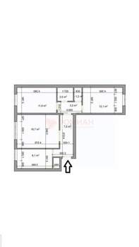 3-к квартира, вторичка, 64м2, 1/9 этаж