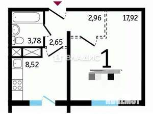 1-к квартира, вторичка, 38м2, 16/19 этаж