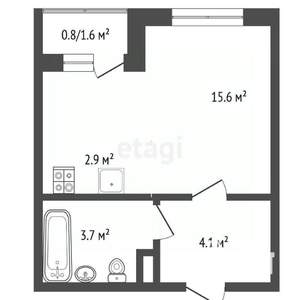 Студия квартира, вторичка, 27м2, 8/10 этаж