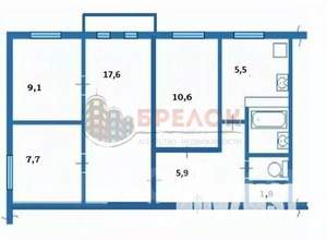 4-к квартира, вторичка, 62м2, 4/5 этаж