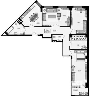 3-к квартира, вторичка, 97м2, 7/15 этаж