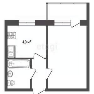 1-к квартира, вторичка, 23м2, 6/9 этаж