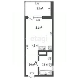 Студия квартира, вторичка, 24м2, 24/24 этаж