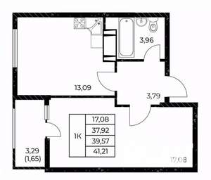 1-к квартира, вторичка, 41м2, 10/25 этаж