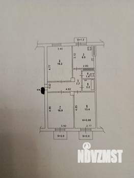 3-к квартира, вторичка, 69м2, 3/4 этаж