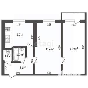 2-к квартира, вторичка, 43м2, 5/9 этаж