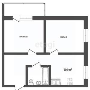 2-к квартира, вторичка, 46м2, 5/5 этаж