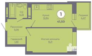 1-к квартира, вторичка, 41м2, 19/24 этаж