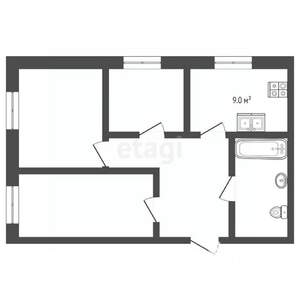 3-к квартира, вторичка, 65м2, 5/10 этаж