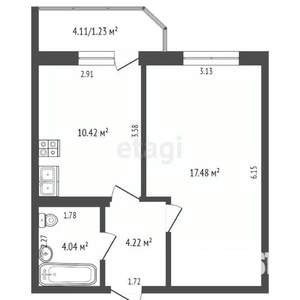 Студия квартира, вторичка, 26м2, 4/17 этаж