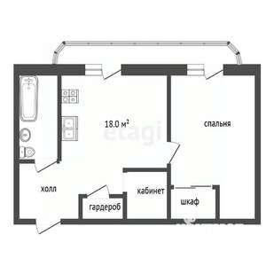 1-к квартира, вторичка, 55м2, 11/19 этаж