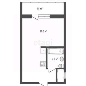 Студия квартира, вторичка, 27м2, 14/17 этаж