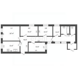 5-к квартира, вторичка, 79м2, 1/3 этаж