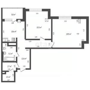 2-к квартира, вторичка, 69м2, 14/23 этаж