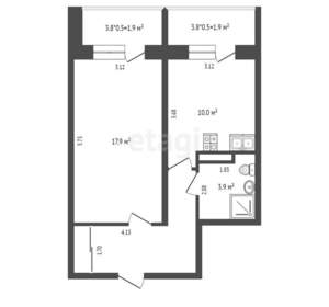 1-к квартира, вторичка, 45м2, 25/25 этаж