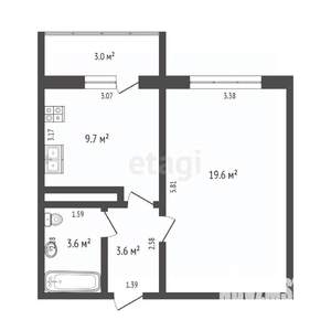 1-к квартира, вторичка, 40м2, 3/25 этаж