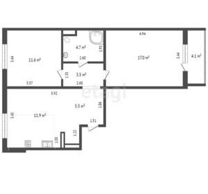 2-к квартира, вторичка, 54м2, 2/10 этаж