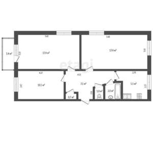 3-к квартира, вторичка, 56м2, 3/5 этаж
