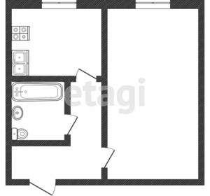 1-к квартира, вторичка, 30м2, 1/2 этаж