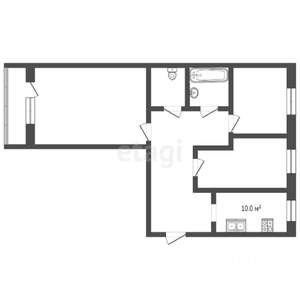 3-к квартира, вторичка, 69м2, 6/9 этаж