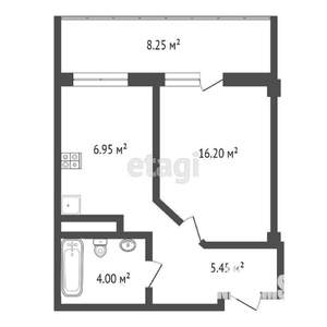 1-к квартира, вторичка, 40м2, 8/19 этаж