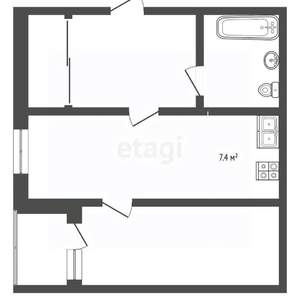 1-к квартира, вторичка, 46м2, 3/25 этаж