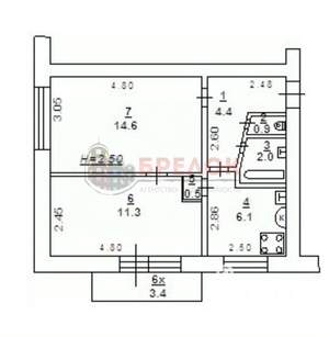 2-к квартира, вторичка, 40м2, 4/5 этаж