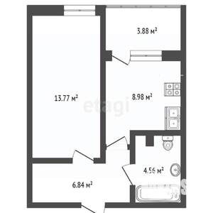 1-к квартира, вторичка, 36м2, 21/24 этаж
