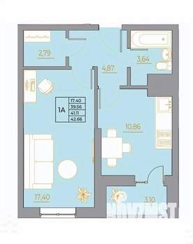 1-к квартира, вторичка, 43м2, 12/22 этаж