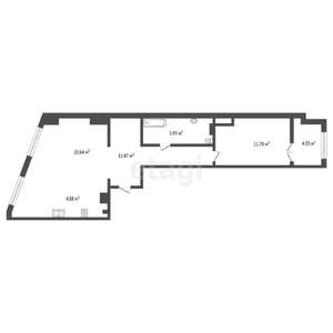 2-к квартира, сданный дом, 57м2, 9/25 этаж