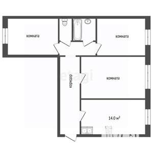 3-к квартира, вторичка, 68м2, 1/9 этаж