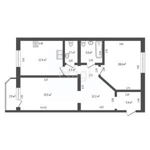 2-к квартира, вторичка, 81м2, 7/10 этаж