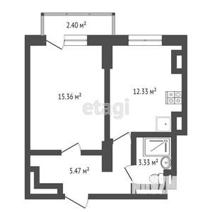 1-к квартира, вторичка, 36м2, 20/25 этаж
