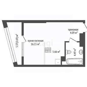 Студия квартира, вторичка, 33м2, 9/25 этаж
