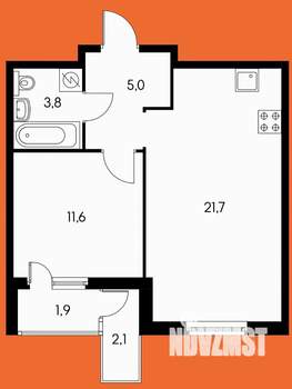 2-к квартира, вторичка, 42м2, 3/24 этаж