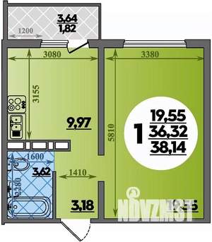 1-к квартира, вторичка, 38м2, 13/17 этаж
