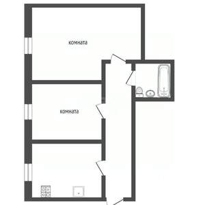 2-к квартира, вторичка, 38м2, 2/2 этаж