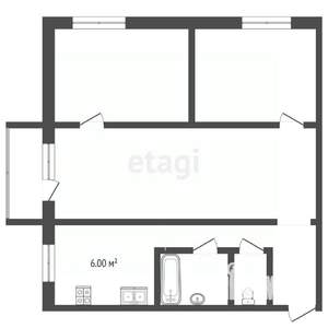 3-к квартира, вторичка, 45м2, 2/5 этаж