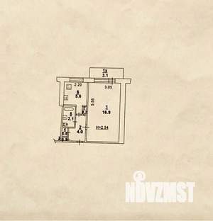 1-к квартира, вторичка, 31м2, 6/9 этаж