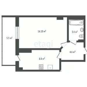 1-к квартира, сданный дом, 35м2, 2/19 этаж