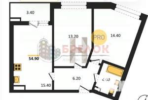 2-к квартира, вторичка, 55м2, 18/20 этаж
