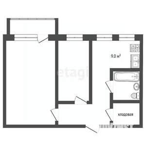 2-к квартира, вторичка, 44м2, 3/5 этаж