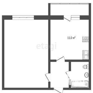 1-к квартира, вторичка, 36м2, 7/17 этаж
