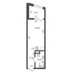 Студия квартира, вторичка, 22м2, 20/25 этаж