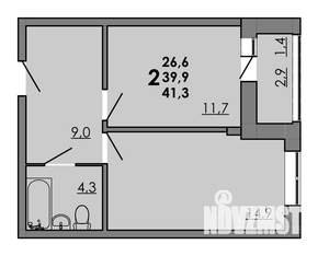 2-к квартира, вторичка, 41м2, 2/16 этаж