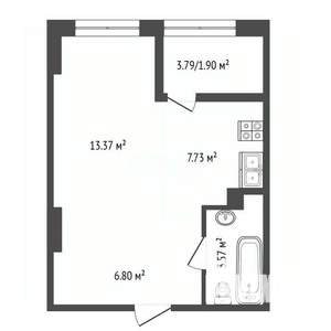 1-к квартира, вторичка, 33м2, 17/27 этаж