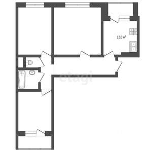 3-к квартира, вторичка, 74м2, 13/18 этаж