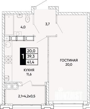 1-к квартира, вторичка, 41м2, 24/24 этаж